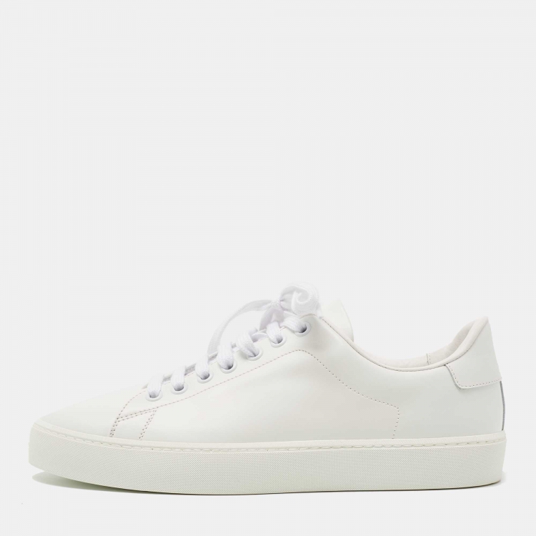 Pre Owned Burberry White Leather Lace Up Sneakers Size 39