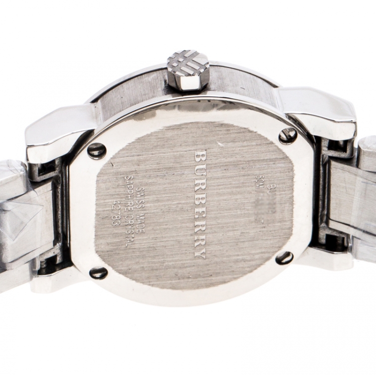 Pre Owned Burberry Silver Stainless Steel BU9229 Women's Wristwatch 26MM