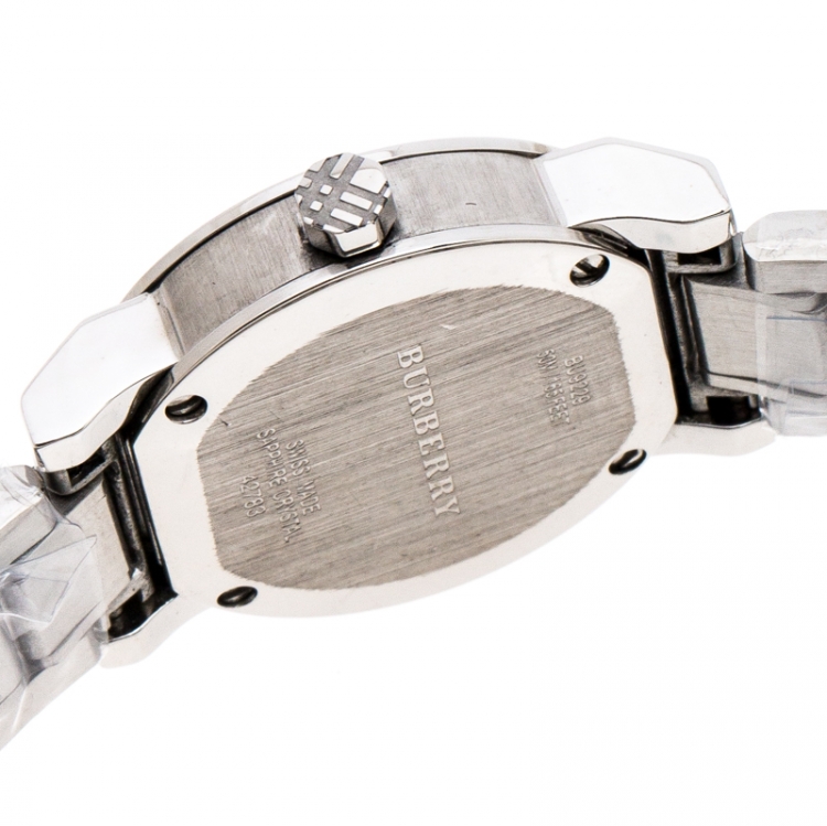 Pre Owned Burberry Silver Stainless Steel BU9229 Women's Wristwatch 26MM