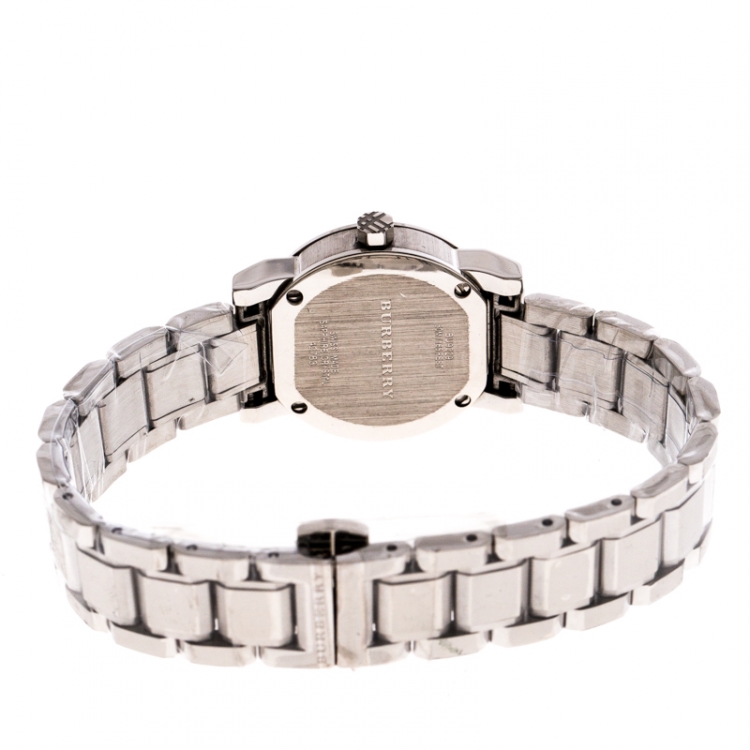 Pre Owned Burberry Silver Stainless Steel BU9229 Women's Wristwatch 26MM