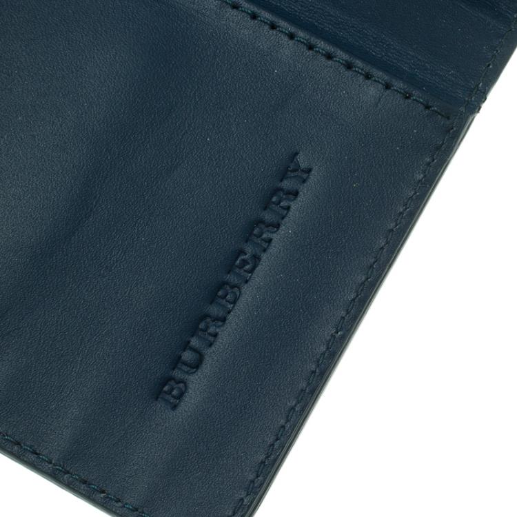 Pre Owned غطاء آيفون 7 بربري جلد أزرق مخضر مطوي