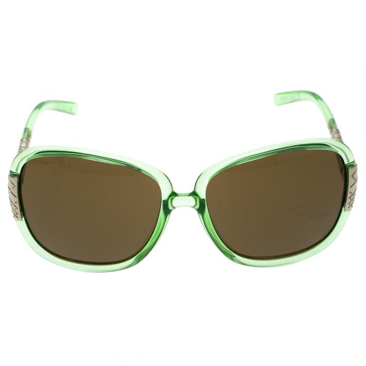 Pre Owned Burberry Brown Oversized B4092 Round Sunglasses