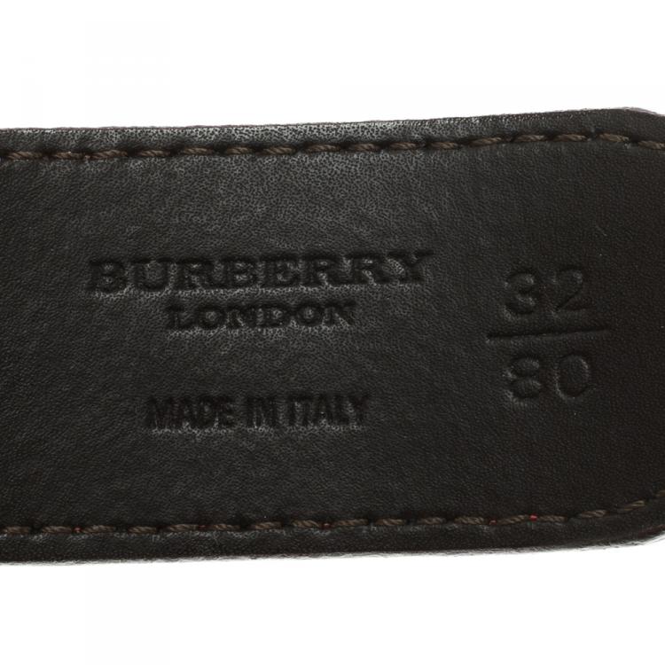 مملوكة مسبقًا Burberry Red Embossed Leather Belt 80cm