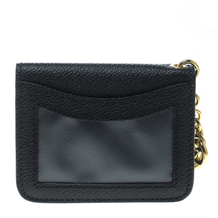 Pre Owned Burberry Black Leather Camberwellid Card Case Holder