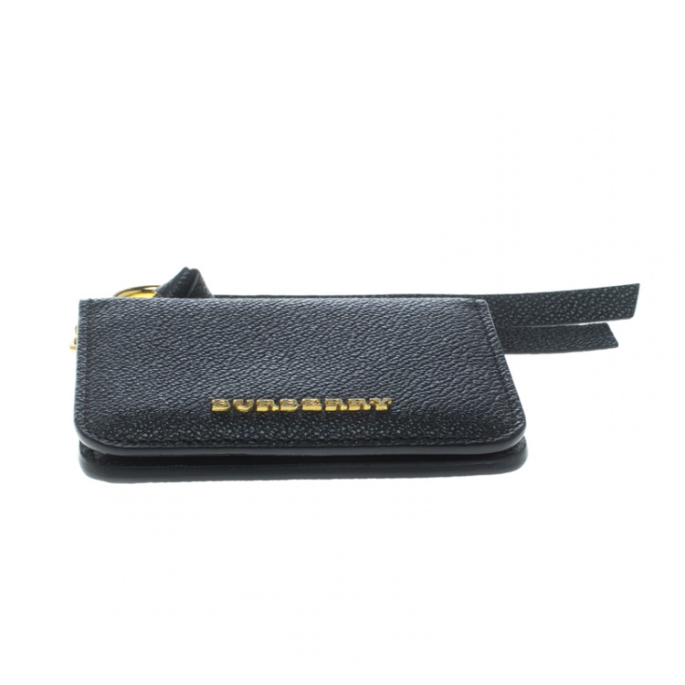 Pre Owned Burberry Black Leather Camberwellid Card Case Holder