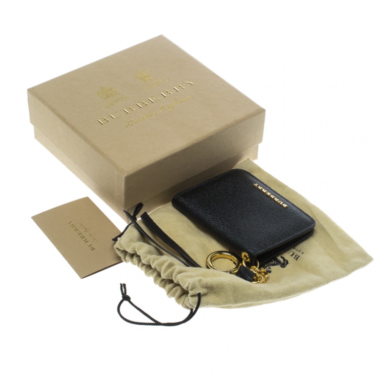 Pre Owned Burberry Black Leather Camberwellid Card Case Holder