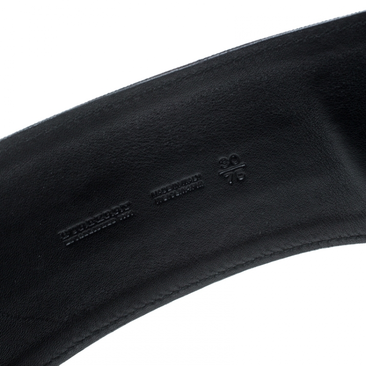 مملوكة مسبقًا Burberry Black/Dark Brown Check Fabric Wide Belt 85cm