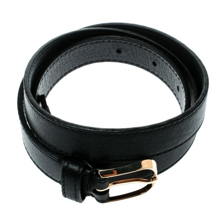 مملوكة مسبقًا  Burberry Black Leather Belt Size 85 CM