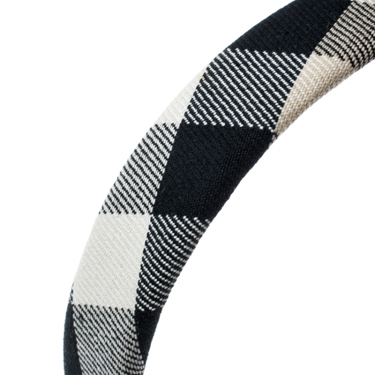 Pre Owned Burberry Beige Novacheck Fabric Headband 