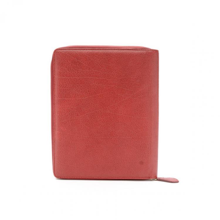 Pre Owned Burberry London Red Leather iPad Case