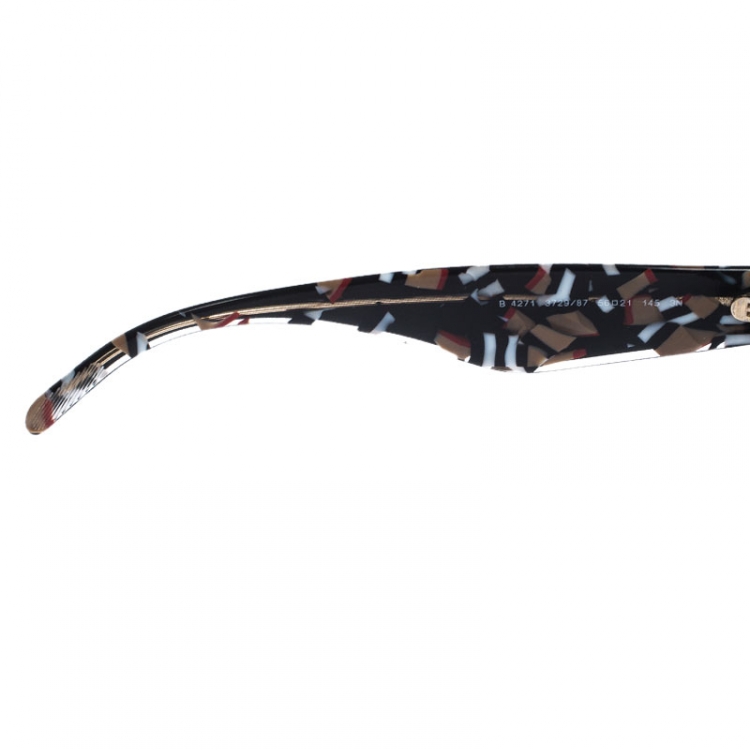 مملوكة مسبقًا Burberry Black House Check B 4271 Square Sunglasses