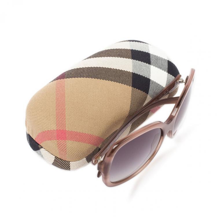 Pre Owned Burberry Brown 4077 Square Woman Sunglasses