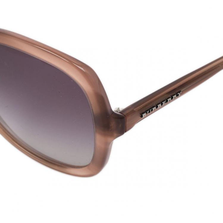 Pre Owned Burberry Brown 4077 Square Woman Sunglasses