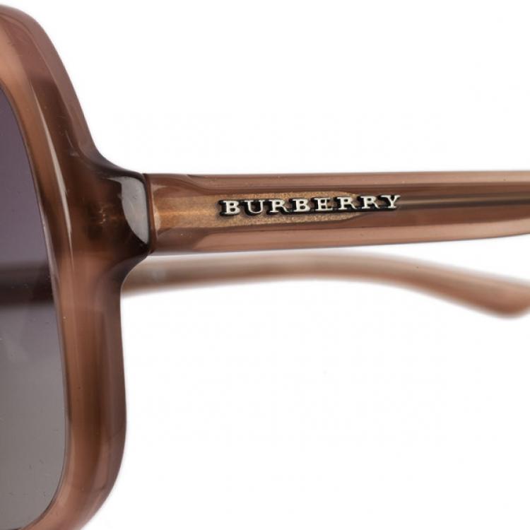 Pre Owned Burberry Brown 4077 Square Woman Sunglasses