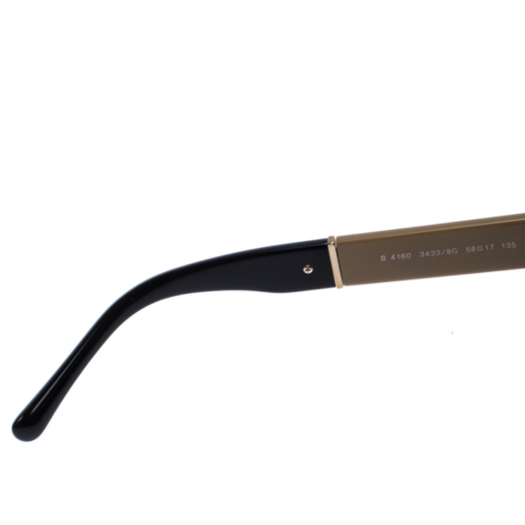 Pre Owned Burberry Novacheck and Black/ Grey Gradient B4160 Square Sunglasses