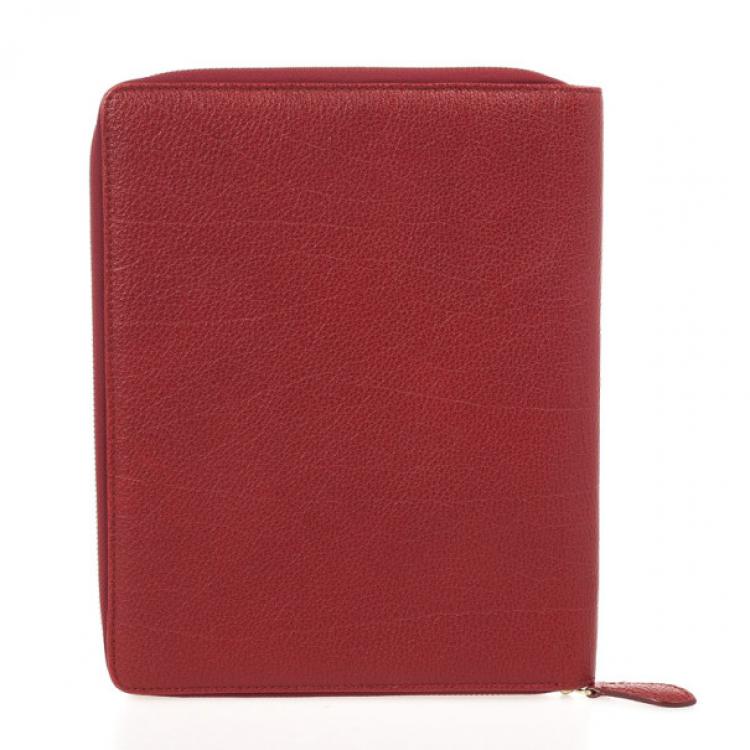 Pre Owned Burberry London Red Leather iPad Case