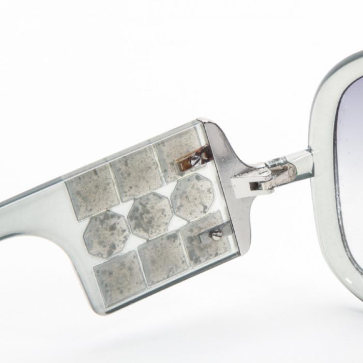 Pre Owned Burberry Clear Oversized Round Framed Sunglasses