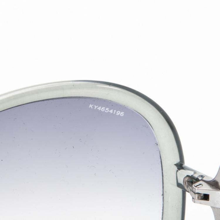 Pre Owned Burberry Clear Oversized Round Framed Sunglasses