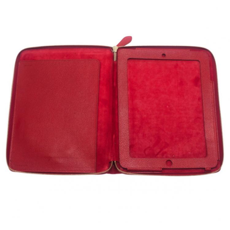 Pre Owned Burberry London Red Leather iPad 2 Case