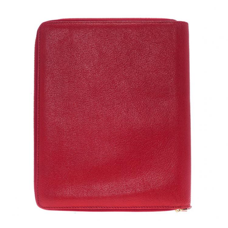 Pre Owned Burberry London Red Leather iPad 2 Case