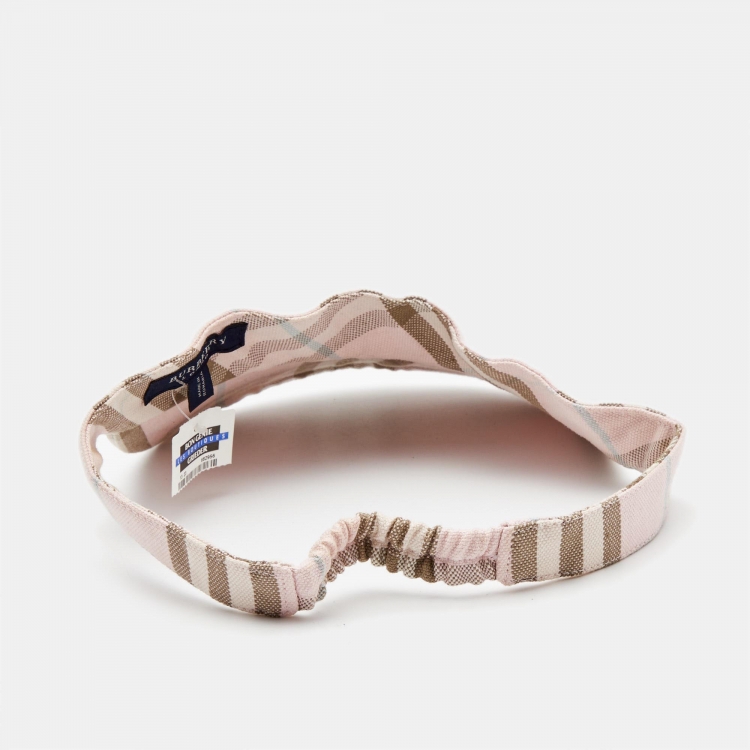 Pre Owned Burberry Pink Nova Check Print Cotton Visor One Size