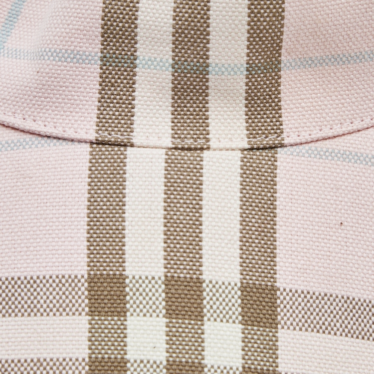 Pre Owned Burberry Pink Nova Check Print Cotton Visor One Size