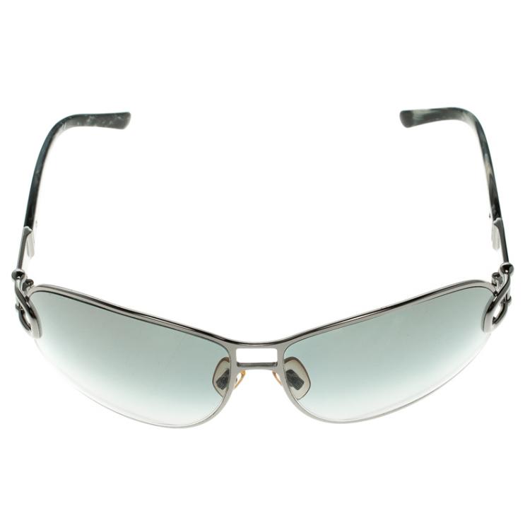 Pre Owned Burberry Grey B 3002 Aviator Sunglasses