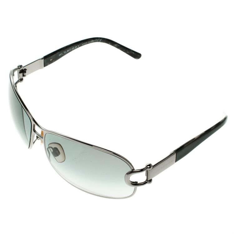 Pre Owned Burberry Grey B 3002 Aviator Sunglasses