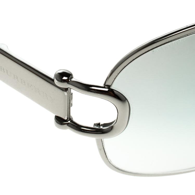Pre Owned Burberry Grey B 3002 Aviator Sunglasses
