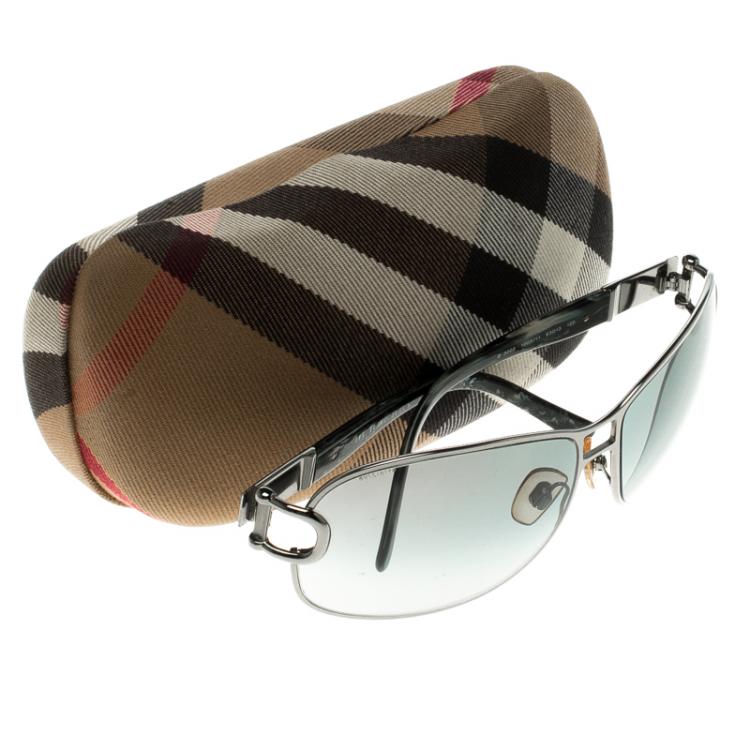 Pre Owned Burberry Grey B 3002 Aviator Sunglasses