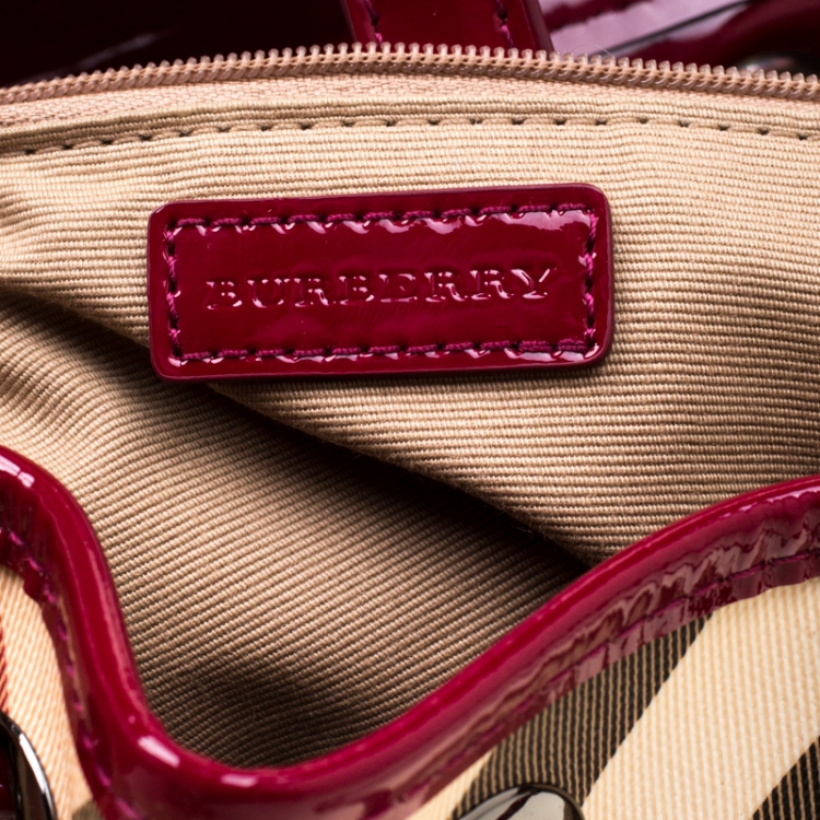 Burberry Beige/Red PVC and Patent Leather Backpack