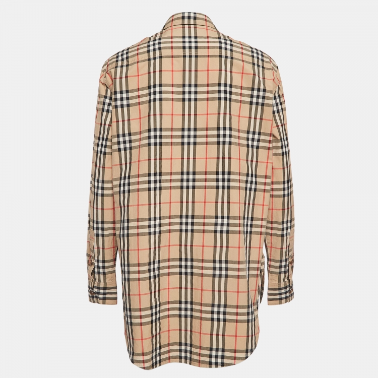 Pre Owned Burberry Beige Nova Check Cotton Shirt M