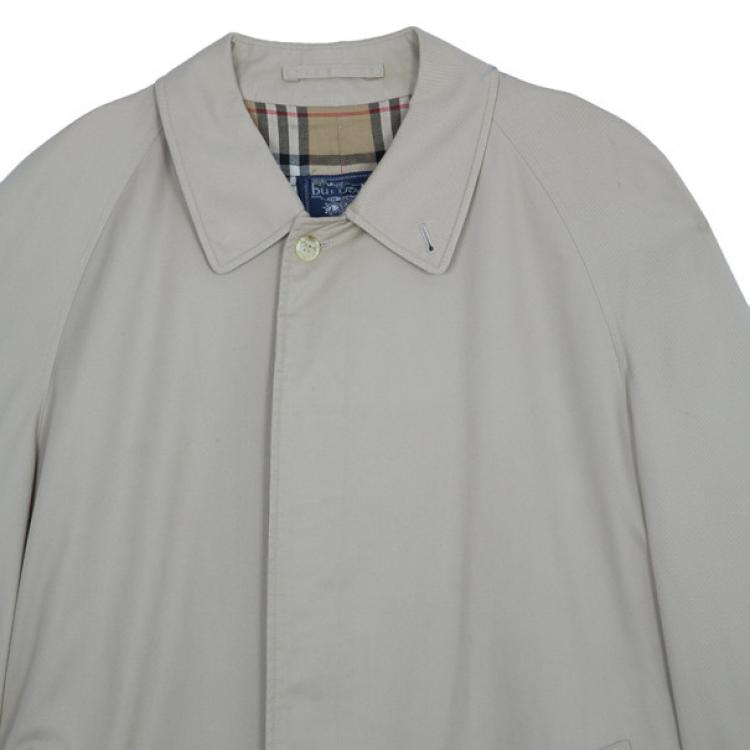 Pre Owned Burberry Taupe Men's Cotton Trench Coat XXXL