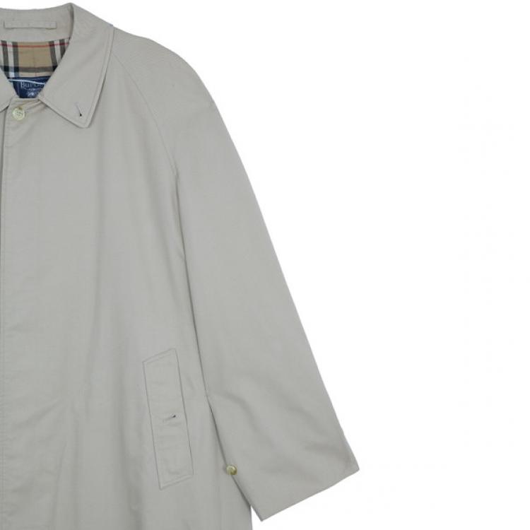 Pre Owned Burberry Taupe Men's Cotton Trench Coat XXXL