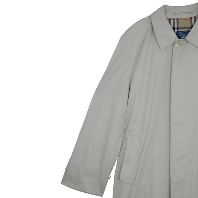 Pre Owned Burberry Taupe Men's Cotton Trench Coat XXXL