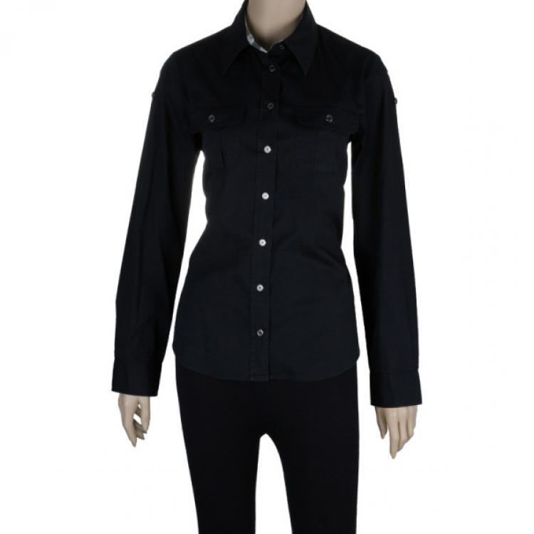 Burberry London Black Military Shirt M Burberry | TLC