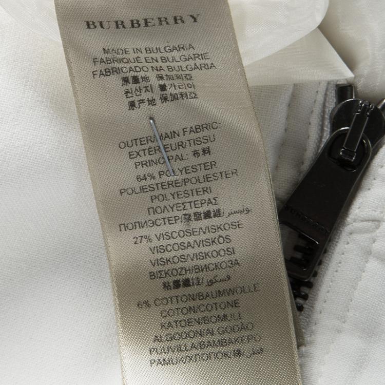 Pre Owned Burberry London Off White Short Sleeve Peplum Dress L