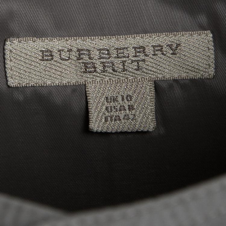 Pre Owned Burberry Brit Grey Cotton Short Sleeve Tunic M