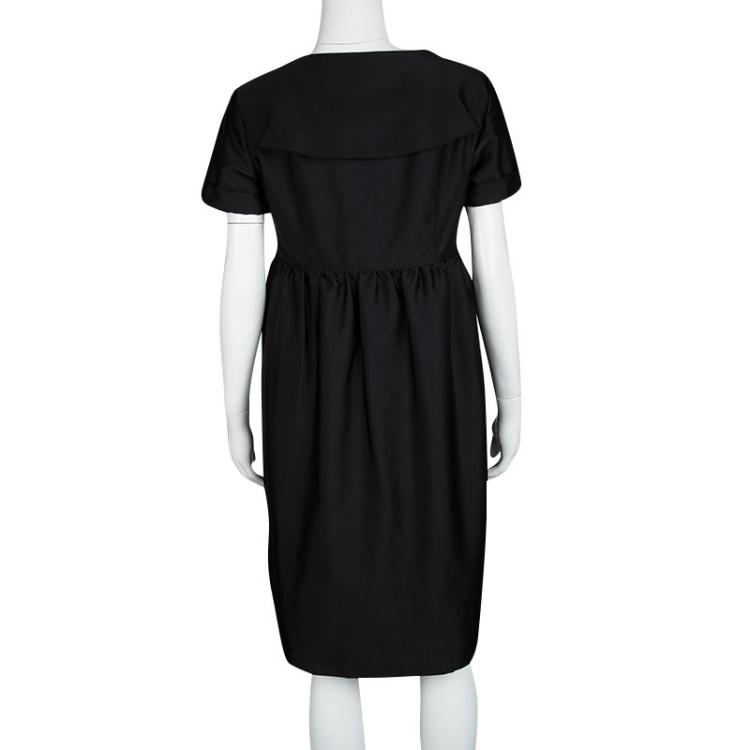 Pre Owned Burberry London Black Short Sleeve Trench Dress M