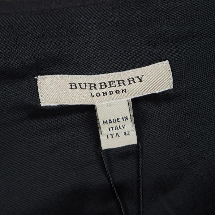 Pre Owned Burberry London Black Short Sleeve Trench Dress M