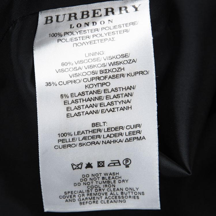 Pre Owned Burberry London Black Short Sleeve Trench Dress M