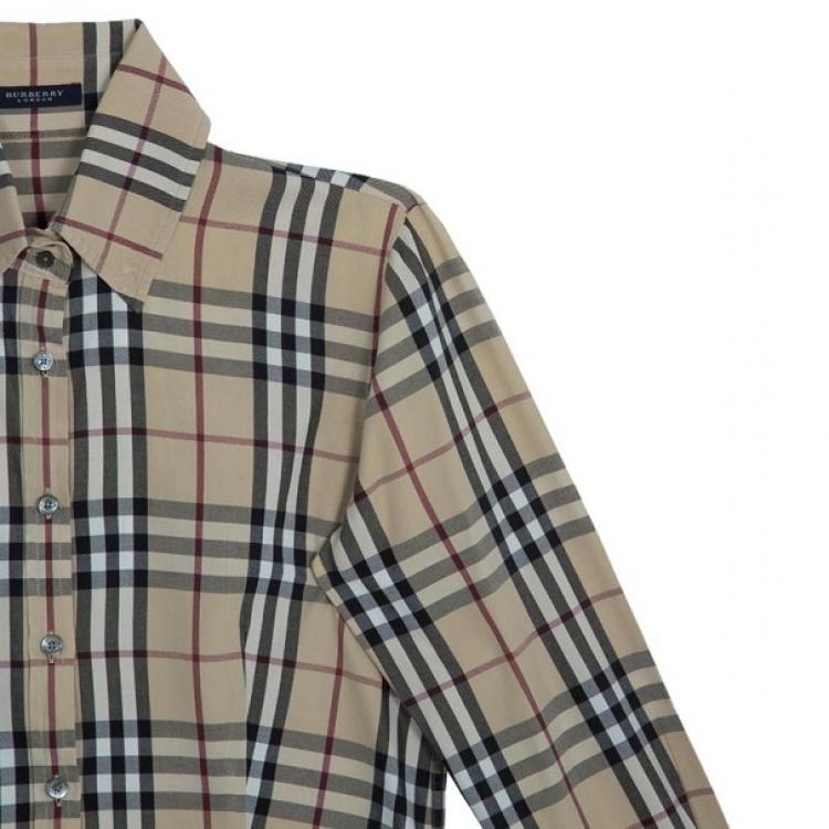 Pre Owned Burberry Cotton Check Shirt M