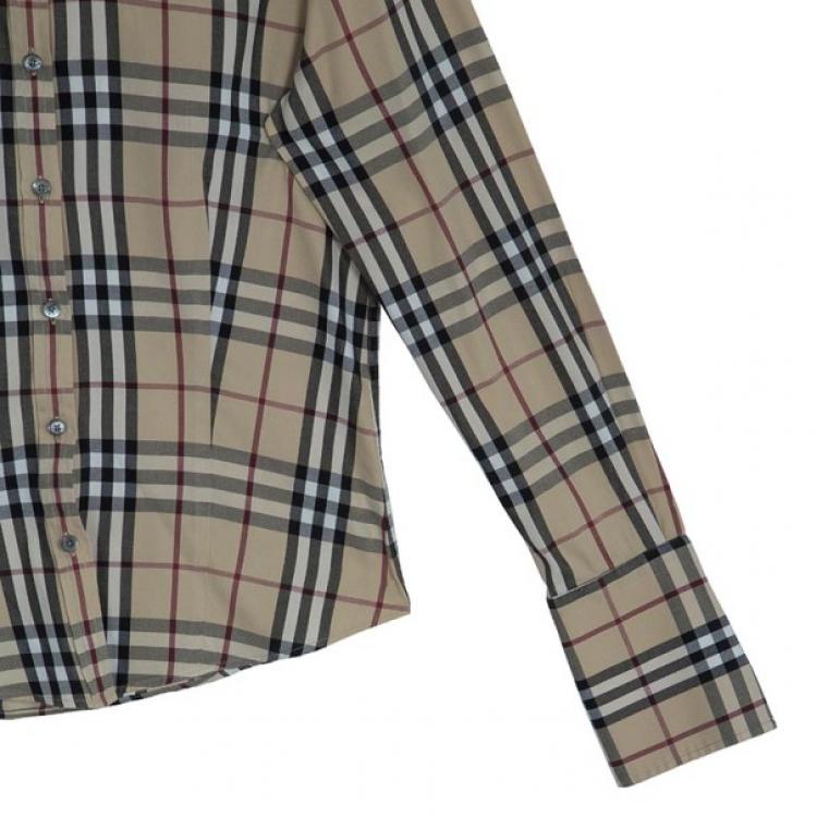 Pre Owned Burberry Cotton Check Shirt M