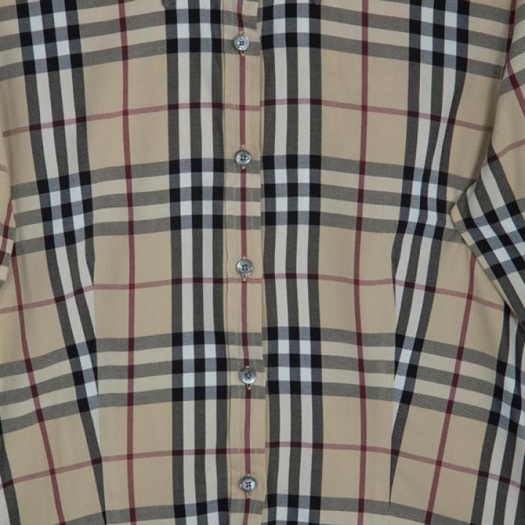 Pre Owned Burberry Cotton Check Shirt M