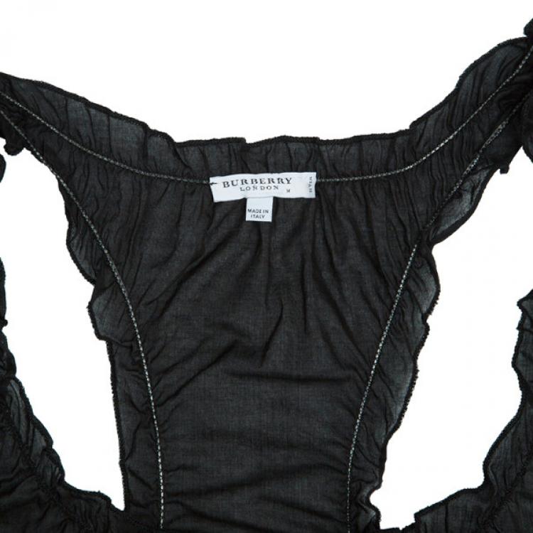 Pre Owned Burberry Black Short Dress M