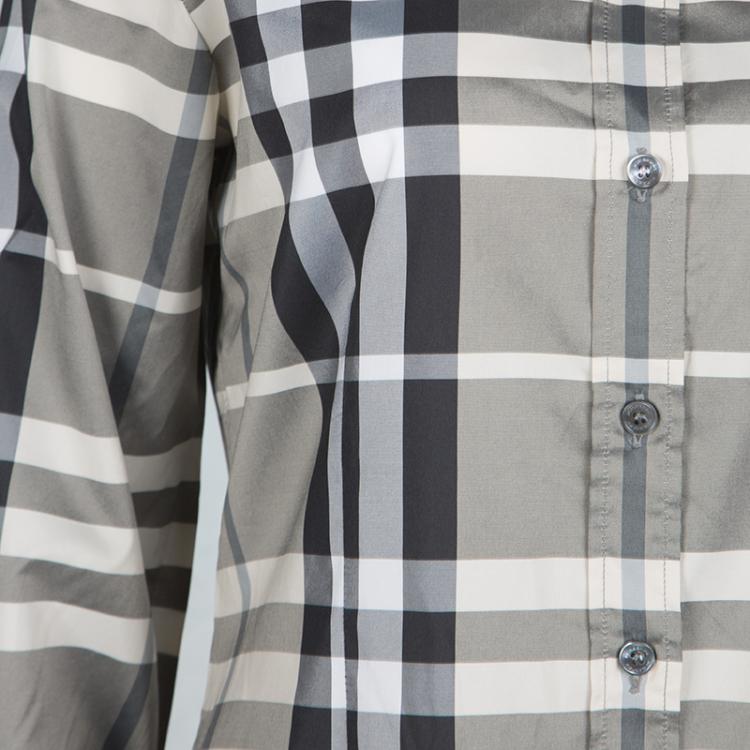 مملوكة مسبقًا Burberry London Checked Long Sleeve Button Front Shirt M
