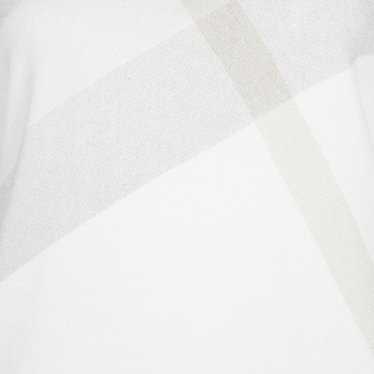 مملوكة مسبقًا Burberry Brit Cream and Grey Checked Knit Top M