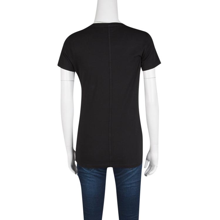 Pre Owned Burberry Brit Black Jersey Eyelet Embellished Short Sleeve T-Shirt S