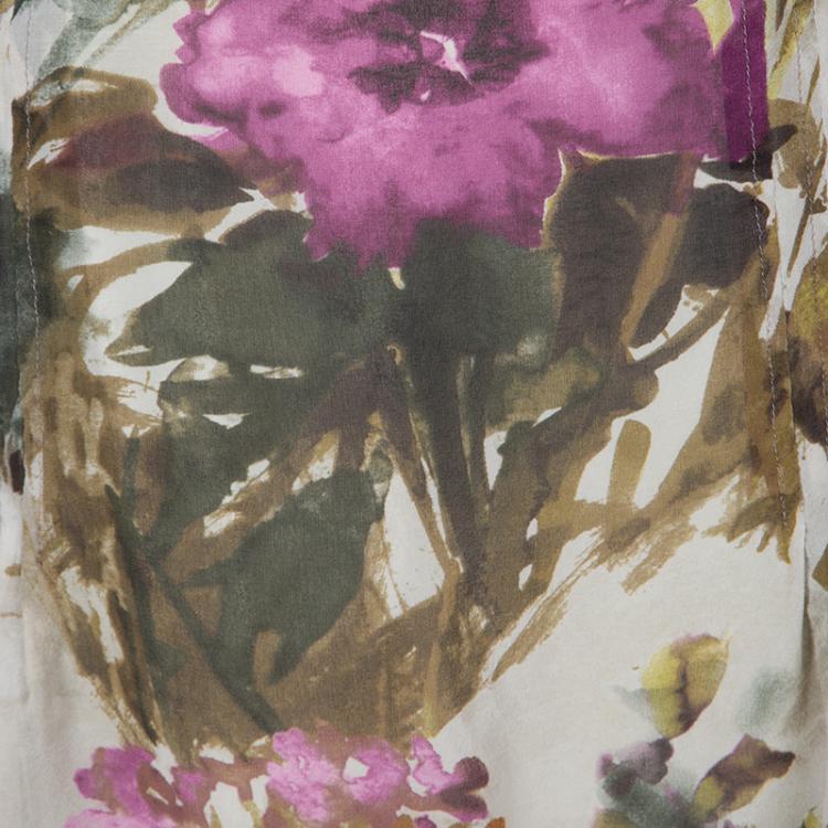 مملوكة مسبقًا Burberry London Multicolor Floral Print Silk Skirt M