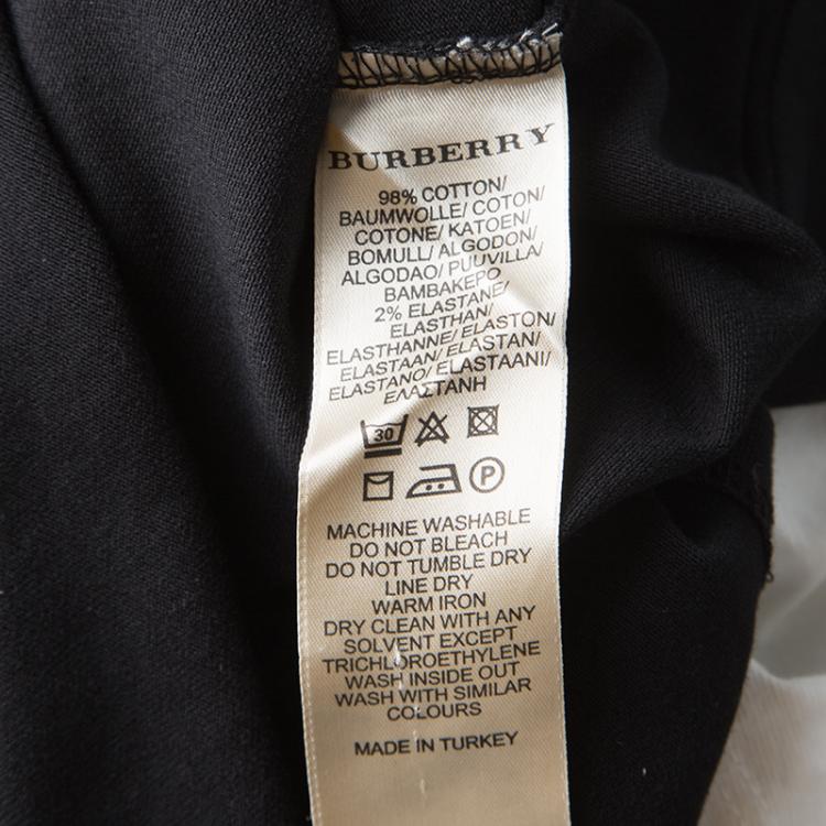 Pre Owned Burberry Brit Black Honeycomb Knit Short Sleeve Polo T-Shirt XL